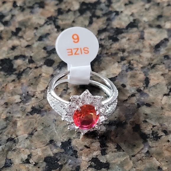 Ring Bomb RBP4508 The Sterling Club Pink Bi Color Tourmaline Sz 6 - Picture 2 of 5